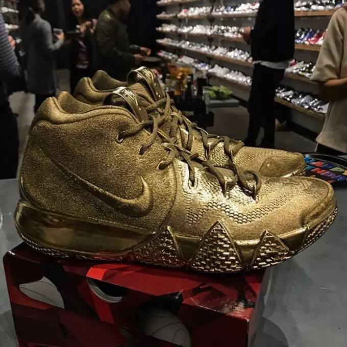  Nike Kyrie 4 Designer Gold Pair 