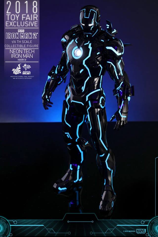  Hot toys Iron Man Mark IV Neon Tech 1/6 scale