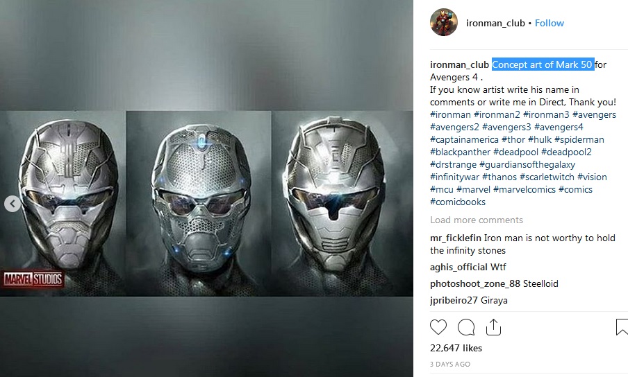 ชุดเกราะใหม่ Iron man ใน Avengers 4